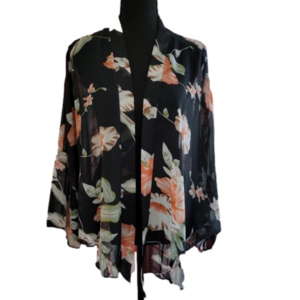 Kaleidoscope Accessories Floral Sheer Open Kimono Size OS EUC